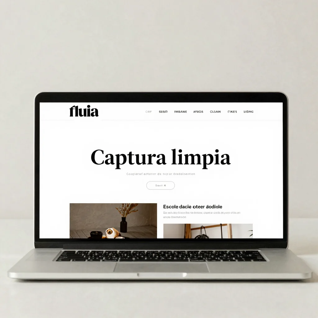 Captura limpia de la interfaz de un sitio web editorial minimalis